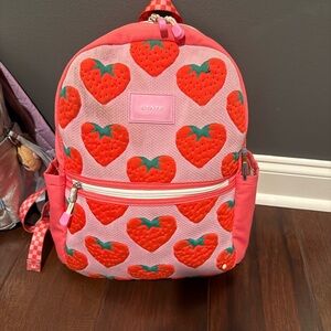 STATE Kids Strawberry Pattern Backpack - Pink and Red